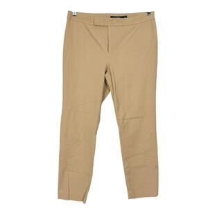Lauren Ralph Lauren Tan Khaki Stretch Cotton Blend Slim Trousers Pants 10 Preppy